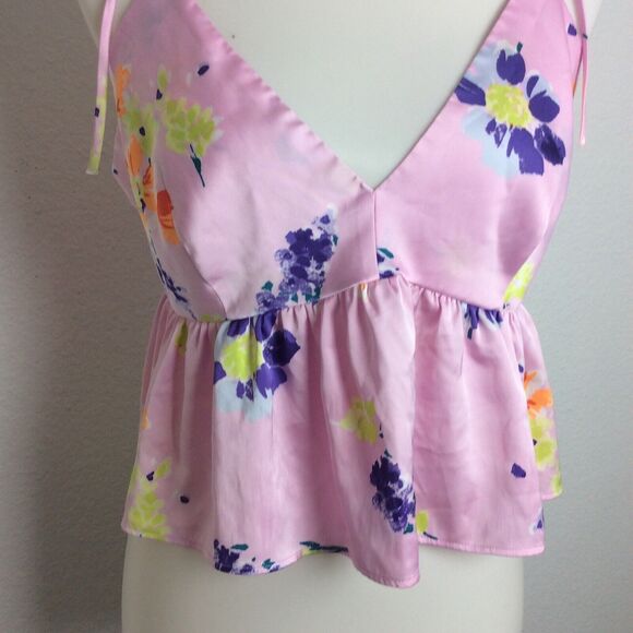 Savage x Fenty Lingerie Top Side Ties Floral Satin - Picture 4 of 8